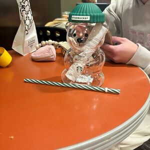 Starbucks Clear Bear Tumbler with Green Lid (no paperwork but proof of purchase)